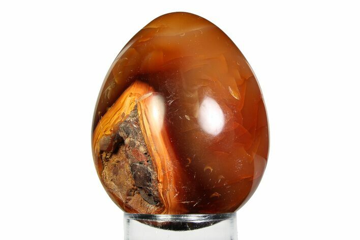 Vibrant Polished Carnelian Agate Egg - Madagascar #355476